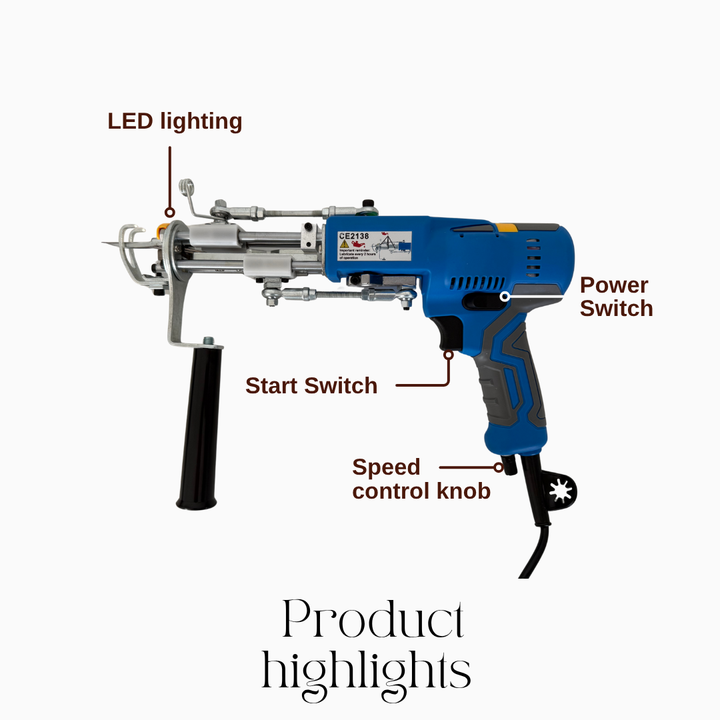 AK-V tufting gun featured in the AK-I and AK-V comparison